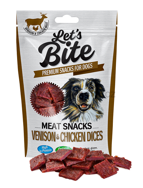 Brit Let's Bite Meat Snacks Venison&Chicken Dices 80g